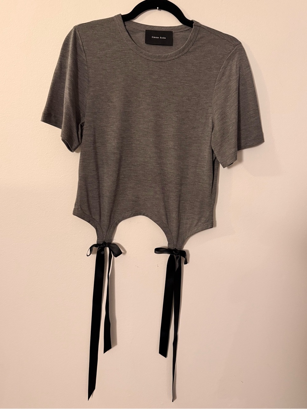 Simone Rocha - Bow embellished jersey t-shirt - Picture 4 of 8